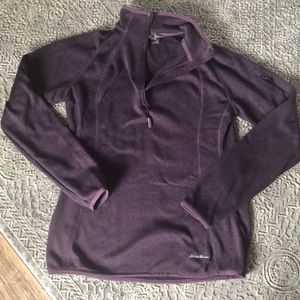 Eddie Bauer Purple 1/4 Zip Pullover Sweater